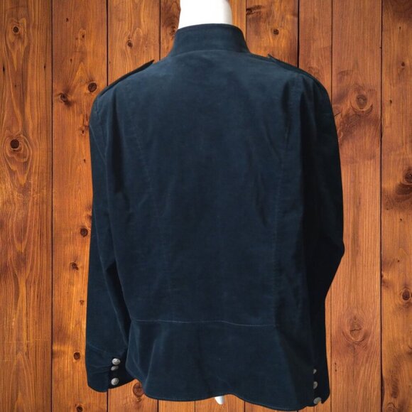 Marina Rinaldi Sport Black Long Sleeve Military Style Button Blazer Large - Picture 7 of 7